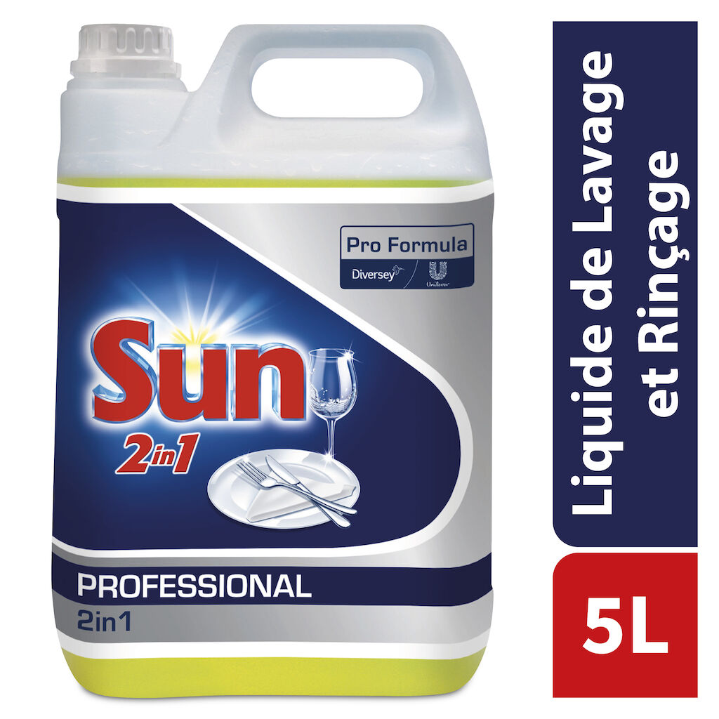 Sun Pro Formula liquide 2 en 1 2x5L - Liquide de lavage concentré avec fonction d’aide au rinçage